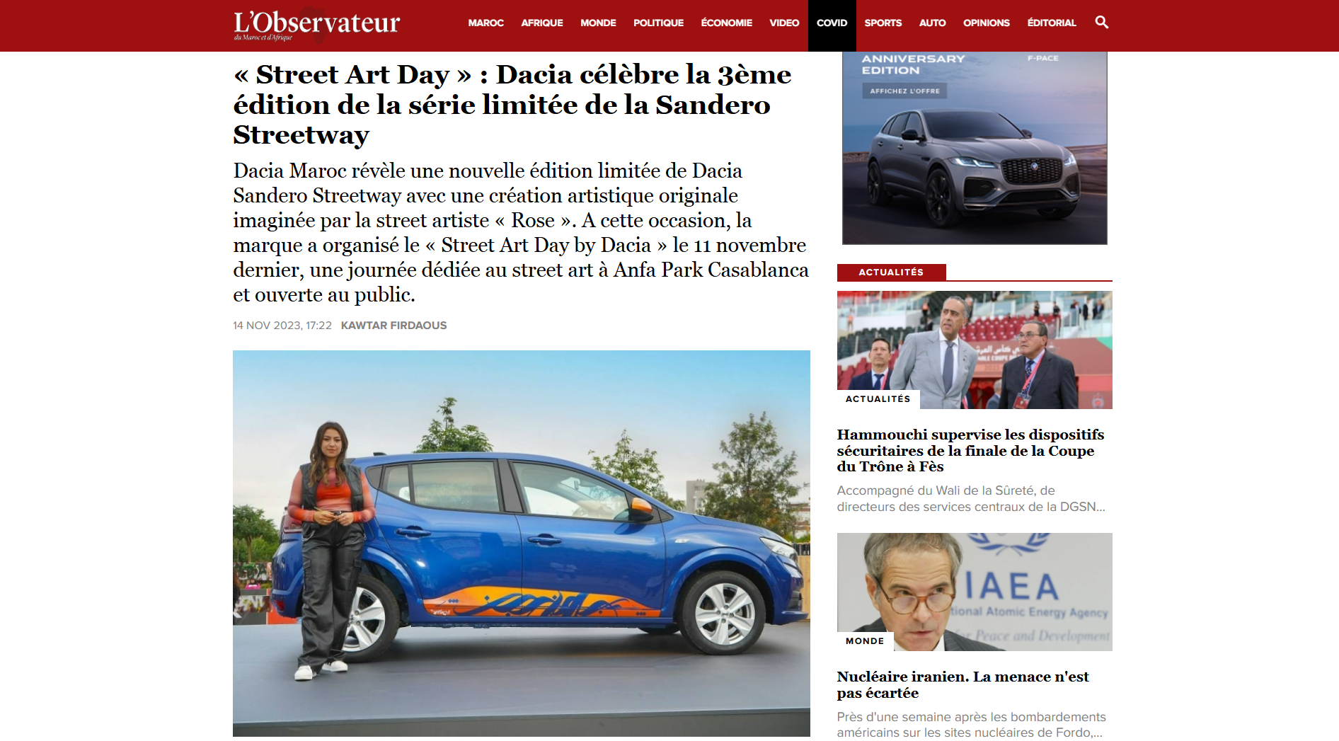 L'Observateur Article